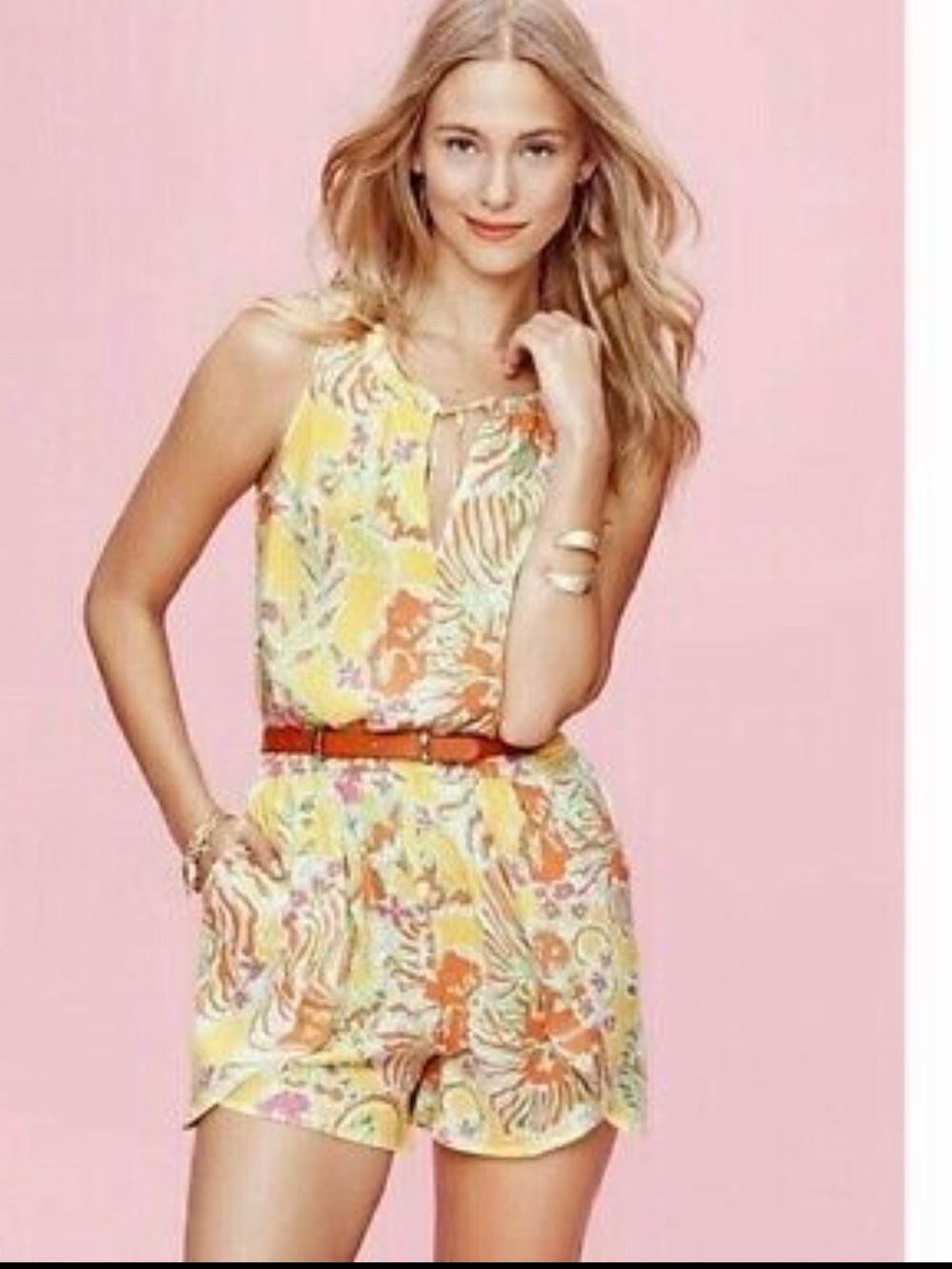 Lilly Pulitzer for Target Yellow Floral Sleeveless Romper